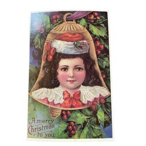 Vintage Victorian Christmas & New Year Postcards Set Girls Boys Santa Angels